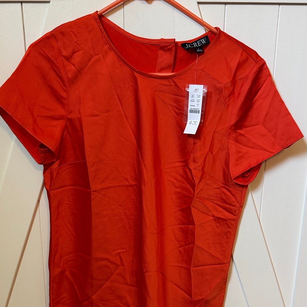 J. Crew Vibrant Red Short Sleeve Top